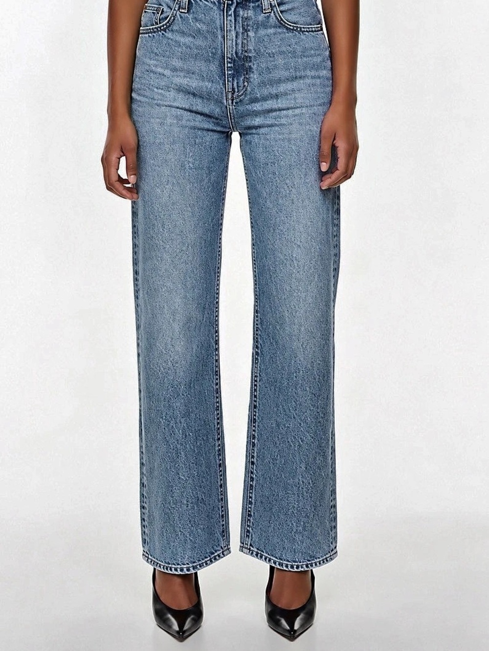 Denim Forum The '90s Winona Hi-Rise Wide Leg Jeans